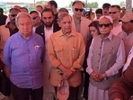 Pakistan's Primer Minister Shehbaz Sharif and United Nations Secretary-General Antonio Guterres (L) attend a briefing during their visit to flood-affected areas.(AFP) Pakistan's Primer Minister Shehbaz Sharif and United Nations Secretary-General Antonio Guterres (L) attend a briefing during their visit to flood-affected areas.(AFP)
