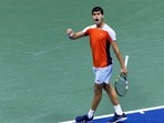 US Open 2022: Carlos Alcaraz in action. US Open 2022: Carlos Alcaraz in action.
