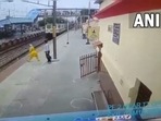 Videograb of the incident at Firozabad railway station. (ANI/ Twitter ) Videograb of the incident at Firozabad railway station. (ANI/ Twitter )