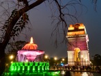 An illuminated water fountain near the India Gate as part of the revamped Central Vista, at Kartavya Path in New Delhi, Friday, September 9, 2022. (PTI Photo/Kamal Kishore) An illuminated water fountain near the India Gate as part of the revamped Central Vista, at Kartavya Path in New Delhi, Friday, September 9, 2022. (PTI Photo/Kamal Kishore)