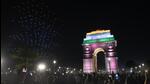 A drone show at India Gate on Saturday. (Arvind Yadav/HT Photo) A drone show at India Gate on Saturday. (Arvind Yadav/HT Photo)