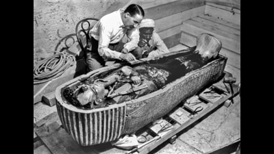 Tutankhamun’s tomb was described by British archaeologist Howard Carter (above) as a “strange and wonderful medley”. Tutankhamun’s tomb was described by British archaeologist Howard Carter (above) as a “strange and wonderful medley”.