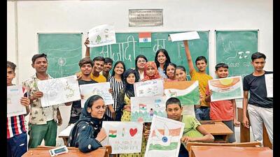 Students, as part of NSS at DU’s Shri Ram College of Commerce, host workshops and teach the underprivileged youngsters.