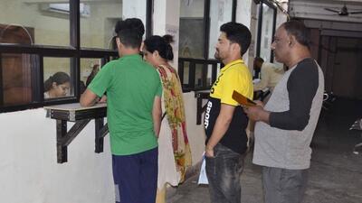 Property owners submitting tax at MC office in Ludhiana. (Harvinder Singh/HT) Property owners submitting tax at MC office in Ludhiana. (Harvinder Singh/HT)