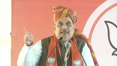 Amit Shah addresses an event in Jodhpur. ((Twitter) ) Amit Shah addresses an event in Jodhpur. ((Twitter) )