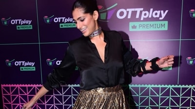 Sacred Games-fame Kubbra Sait twirls on the red carpet of OTTplay Awards 2022 at the shutterbugs' insistence. Pic: Varinder Chawla Sacred Games-fame Kubbra Sait twirls on the red carpet of OTTplay Awards 2022 at the shutterbugs' insistence. Pic: Varinder Chawla