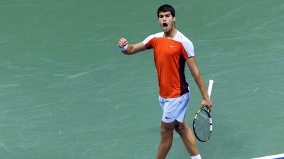 US Open 2022: Carlos Alcaraz in action. (AFP) US Open 2022: Carlos Alcaraz in action. (AFP)
