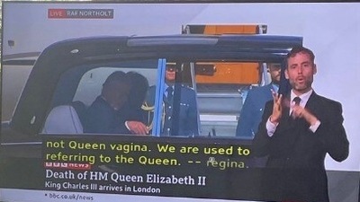 Screengrab of the error in auto-subtitles on BBC shared by unverified Twitter user Johnny Nicks. Screengrab of the error in auto-subtitles on BBC shared by unverified Twitter user Johnny Nicks.