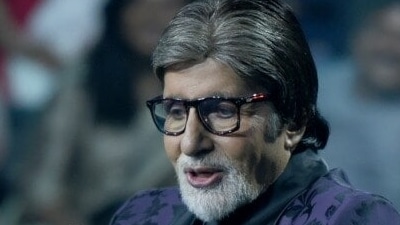 Amitabh Bachchan on the sets of Kaun Banega Crorepati.