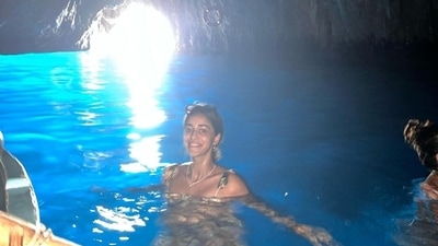 Ananya Panday spent some time swimming in a cave as well when she was done soaking in sun on a yacht. Her aunt Deanne Panday commented on her post, “You need this holiday my Ani .. love you - enjoy.” Ananya Panday spent some time swimming in a cave as well when she was done soaking in sun on a yacht. Her aunt Deanne Panday commented on her post, “You need this holiday my Ani .. love you - enjoy.”