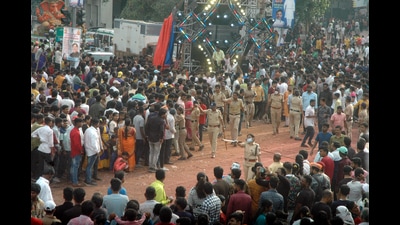 Health officials from the state department noted that Ganpati celebrations may lead to a rise in Covid cases in the city over the next few days (HT PHOTO) Health officials from the state department noted that Ganpati celebrations may lead to a rise in Covid cases in the city over the next few days (HT PHOTO)