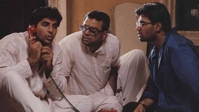 Akshay Kumar, Paresh Rawal and Suniel Shetty in a still from Hera Pheri. Akshay Kumar, Paresh Rawal and Suniel Shetty in a still from Hera Pheri. 