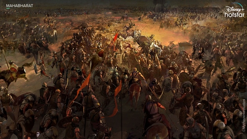 Mahabharat concept art released by Disney+ Hotstar. Mahabharat concept art released by Disney+ Hotstar.