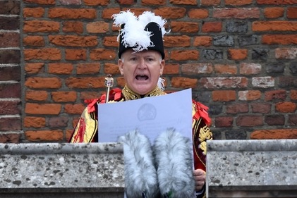 King Charles III Accession: Garter Principle King of Arms, David Vines White, reads the proclamation of Britain's new King, King Charles III. (AFP) King Charles III Accession: Garter Principle King of Arms, David Vines White, reads the proclamation of Britain's new King, King Charles III. (AFP)