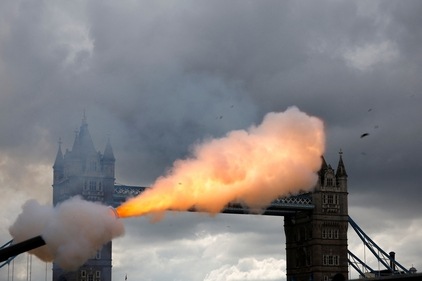 King Charles III Accession: A gun salute is fired for Britain's King Charles at the Tower of London. (Reuters)