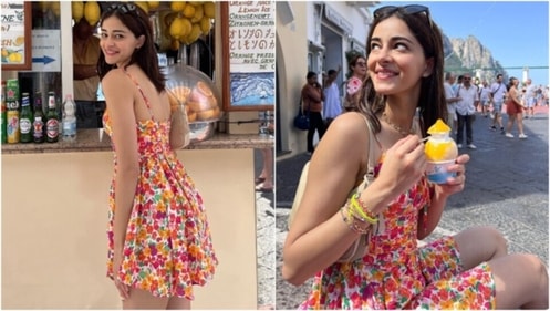 Ananya Panday looks stunning in the floral mini dress.&nbsp; (Instagram)