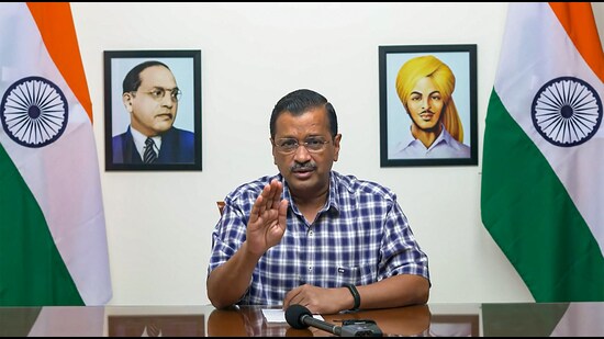 **EDS: SCREENGRAB FROM A TWITTER VIDEO POSTED BY @ArvindKejriwal ON SATURDAY, SEPT. 10, 2022** New Delhi: Delhi Chief Minister Arvind Kejriwal digitally addresses media, in New Delhi. (PTI Photo)(PTI09_10_2022_000120B) (PTI)