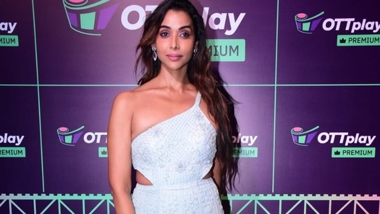 Anupriya Goenka, best known for her roles in popular web series like Asur, Abhay, and Criminal Justice, poses for the paparazzi at the OTTplay Awards 2022. Pic: Varinder Chawla