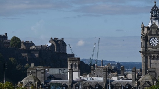 King Charles III Accession: The Royal Salute is fired at Edinburgh Castle by 105th Regiment Royal Artillery.(AFP)