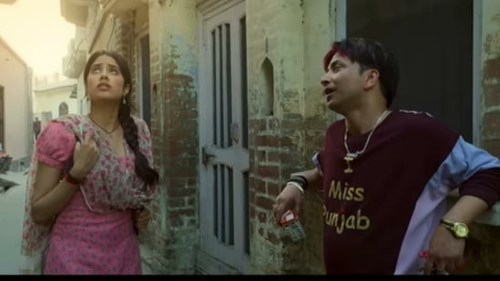 Deepak Dobriyal and Janhvi Kapoor in a still from Good Luck Jerry.
