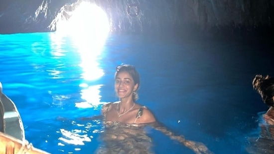 Ananya Panday spent some time swimming in a cave as well when she was done soaking in sun on a yacht. Her aunt Deanne Panday commented on her post, “You need this holiday my Ani .. love you - enjoy.”