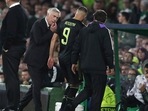 Real Madrid's head coach Carlo Ancelotti, centre left, reacts as Karim Benzema walks off after being substituted (AP) Real Madrid's head coach Carlo Ancelotti, centre left, reacts as Karim Benzema walks off after being substituted (AP)