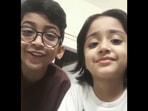 The brother-sister duo in the viral video where they are about to have a noodle-eating competition. (Instagram/@shehyas) The brother-sister duo in the viral video where they are about to have a noodle-eating competition. (Instagram/@shehyas)