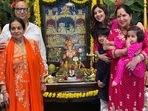 Shilpa Shetty with her mom, kids and in-laws. Shilpa Shetty with her mom, kids and in-laws.