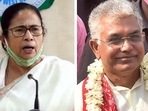 West Bengal CM Mamata Banerjee and BJP leader Dilip Ghosh. West Bengal CM Mamata Banerjee and BJP leader Dilip Ghosh.