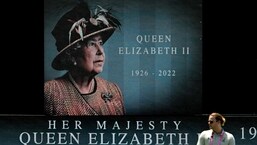 A portrait of the late British Queen Elizabeth II.