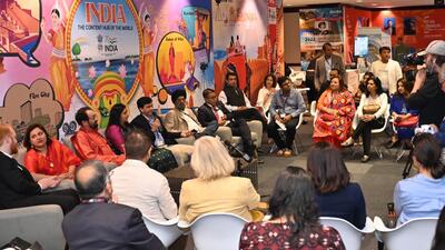 The India pavilion at the Industry Centre at the Toronto International Film Festival this year. (Courtesy: NFDC) The India pavilion at the Industry Centre at the Toronto International Film Festival this year. (Courtesy: NFDC)