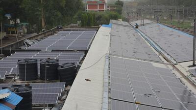 Panchkula, India, July 12 , 2019 :: Under Construction Solar Panel Installed At Railway Station Chandigarh july 12 , 2019. Photo by Sant Arora/HT Panchkula, India, July 12 , 2019 :: Under Construction Solar Panel Installed At Railway Station Chandigarh july 12 , 2019. Photo by Sant Arora/HT