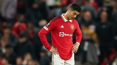 Cristiano Ronaldo stands dejected at full time after defeat during group E Europa League match between Manchester United and Real Sociedad at Old Trafford (AP) Cristiano Ronaldo stands dejected at full time after defeat during group E Europa League match between Manchester United and Real Sociedad at Old Trafford (AP)