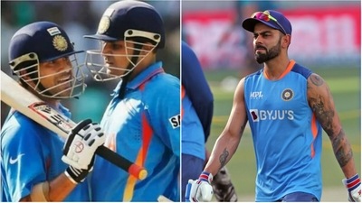 Sachin Tendulkar and Virender Sehwag; Virat Kohli (Getty/PTI) Sachin Tendulkar and Virender Sehwag; Virat Kohli (Getty/PTI)