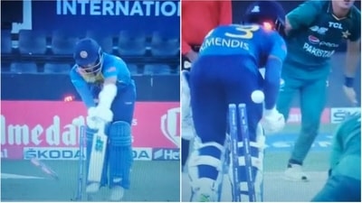 Kusal Mendis is dismissed by Naseem Shah (Hotstar) Kusal Mendis is dismissed by Naseem Shah (Hotstar)
