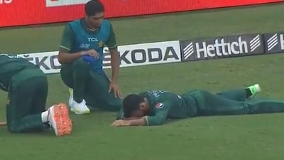 Shadab Khan during Asia Cup 2022 final against Sri Lanka (Twitter) Shadab Khan during Asia Cup 2022 final against Sri Lanka (Twitter)