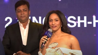 Masaba Gupta with the award for Excellence in Reality Fiction for her show Masaba Masaba. 