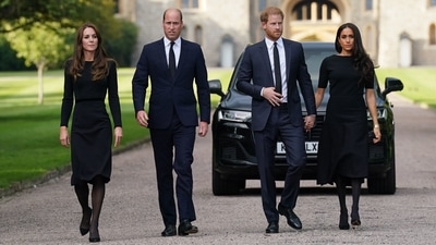 (L-R) Britain's Catherine, Princess of Wales, Britain's Prince William, Prince of Wales, Britain's Prince Harry, Duke of Sussex, and Meghan, Duchess of Sussex on the long Walk at Windsor Castle on September 10. (AFP) (L-R) Britain's Catherine, Princess of Wales, Britain's Prince William, Prince of Wales, Britain's Prince Harry, Duke of Sussex, and Meghan, Duchess of Sussex on the long Walk at Windsor Castle on September 10. (AFP)