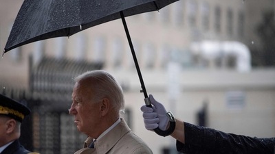 US President Joe Biden participates in a wreath laying ceremony to pay his respects to the victims of the 9/11 attacks, at the Pentagon in Washington, DC.&nbsp; (AFP)