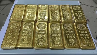 A search of Al Bahri’s person revealed that he was wearing a thick belt. It was taken off and examined and was found to be concealing 12 bars of gold, weighing one kilogram each, worth a total of ₹5.38 crore. (HT) A search of Al Bahri’s person revealed that he was wearing a thick belt. It was taken off and examined and was found to be concealing 12 bars of gold, weighing one kilogram each, worth a total of ₹5.38 crore. (HT)