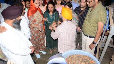 Out on a tour of Indore and Nagpur to study their advancements in solid waste management, the group of 21 Chandigarh MC councillors made a stop in Ujjain on Sunday. (HT Photo)