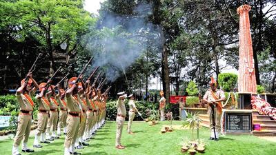 The Karnataka government will hike the solatium from the existing ₹30 lakh to ₹50 lakh, aimed at ensuring stability and social security to the families of forest officials who died in the line of duty, chief minister Basavaraj Bommai said on Sunday. (ANI) The Karnataka government will hike the solatium from the existing ₹30 lakh to ₹50 lakh, aimed at ensuring stability and social security to the families of forest officials who died in the line of duty, chief minister Basavaraj Bommai said on Sunday. (ANI)