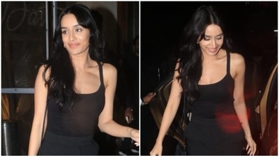 Shraddha Kapoor in black tank top and satin pants pulls off effortless girl-next-door look (HT Photo/Varinder Chawla) Shraddha Kapoor in black tank top and satin pants pulls off effortless girl-next-door look (HT Photo/Varinder Chawla)