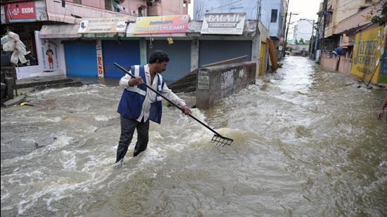 A bulletin from the Telangana State Development and Planning Society, quoting Hyderabad meteorological department reports, said the state has reported 829% excess rainfall compared to normal in the last 24 hours. (AFP)