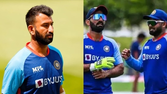 Cheteshwar Pujara; Rishabh Pant with Dinesh Karthik