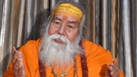 Swami Swaroopanand Saraswati passed away at the age of 99 on Sunday,(PTI)