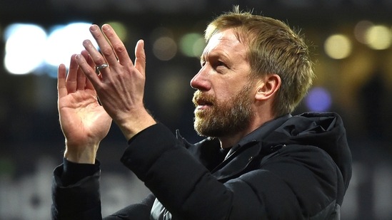 Graham Potter during the English FA Cup third round match between West Bromwich Albion and Brighton & Hove Albion at the Hawthorns (AP)