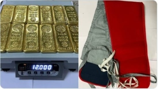 The gold was hidden in a red-coloured belt, specially designed to execute the crime, worn by one of the passengers.