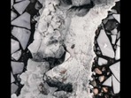 One of the ice portraits made by artist David Popa on the Finish Baltic Sea. (Instagram/@david_popa_art) One of the ice portraits made by artist David Popa on the Finish Baltic Sea. (Instagram/@david_popa_art)