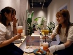 Customers drink cocktails made with no alcohol during a photo opportunity at Sumadori Bar in Tokyo, Japan on September 2.